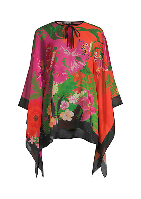 Floral Chiffon Caftan Top