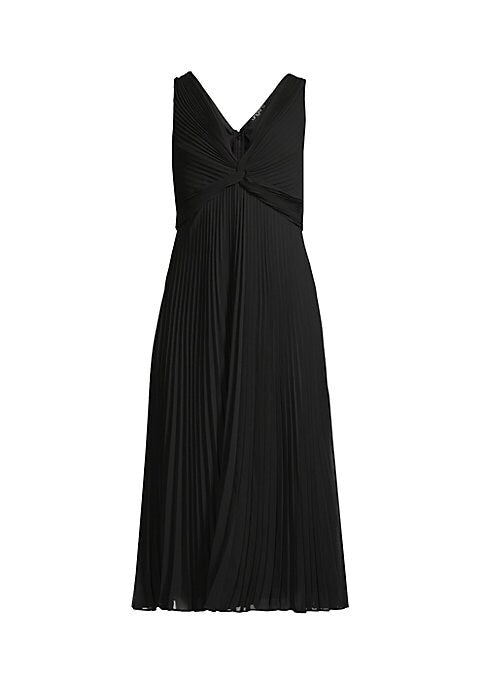 Chic V-Neck Pleated Dress