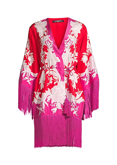 Floral Fringe Silk Jacket