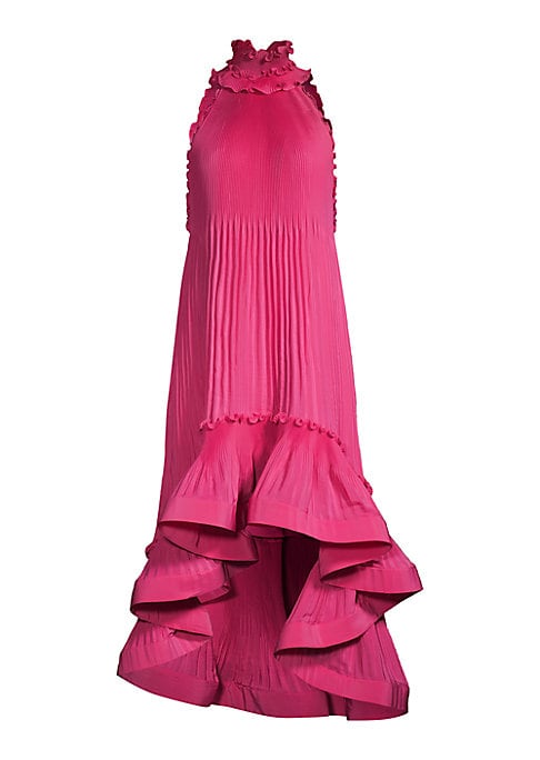 Chic Pleated Ruffle Dress