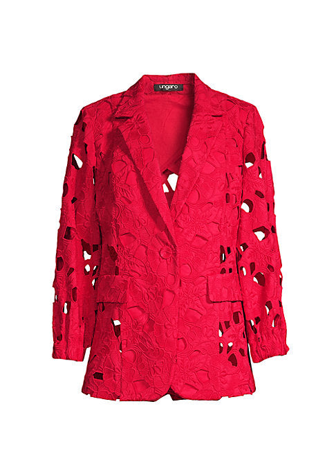 Floral Chic Cotton Blazer
