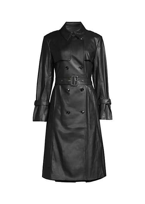 Chic Vegan Leather Trench