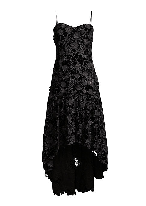 Floral Velvet High-Low Dress