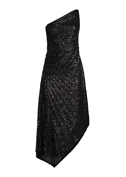 Glamorous Asymmetric Sequin Gown