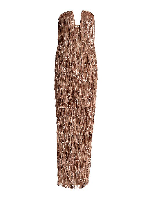 Sparkling Fringe Evening Dress