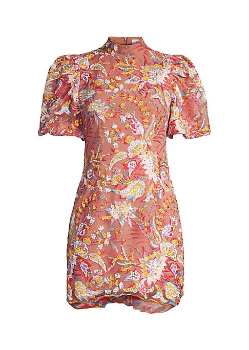 Floral Puff-Sleeve Mini Dress