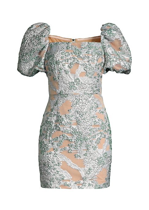 Metallic Puff Minidress