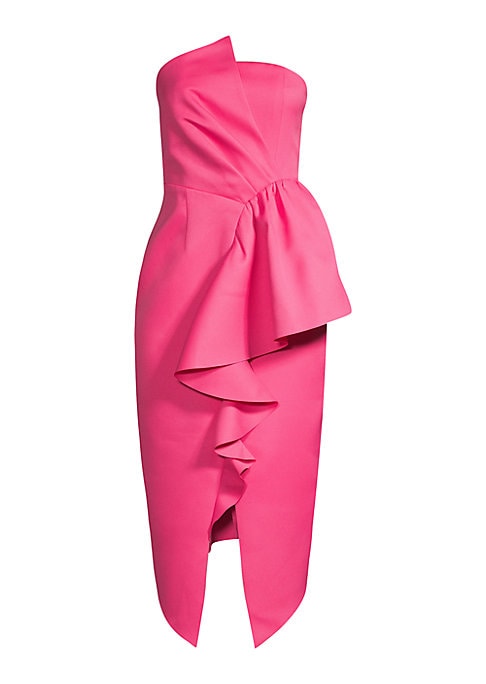 Ruffled Asymmetrical Evening Dress