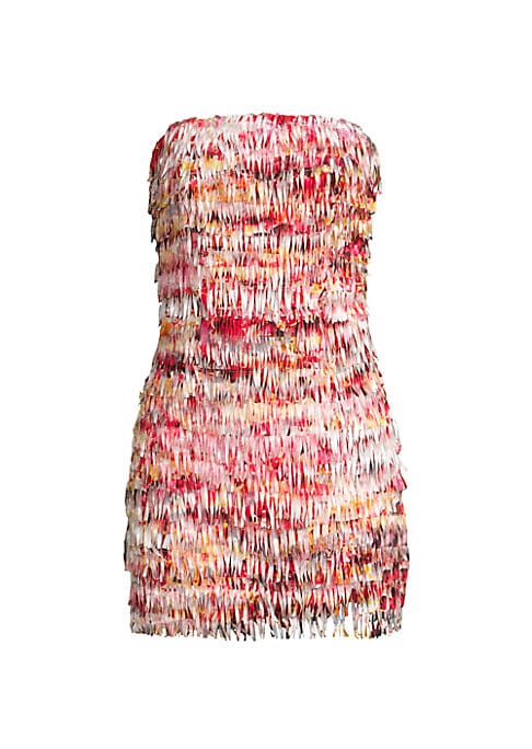 Fringed Bandeau Mini Dress