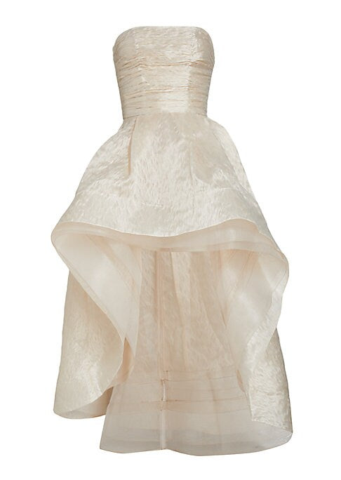 Ruffled Metallic Hi-Lo Dress