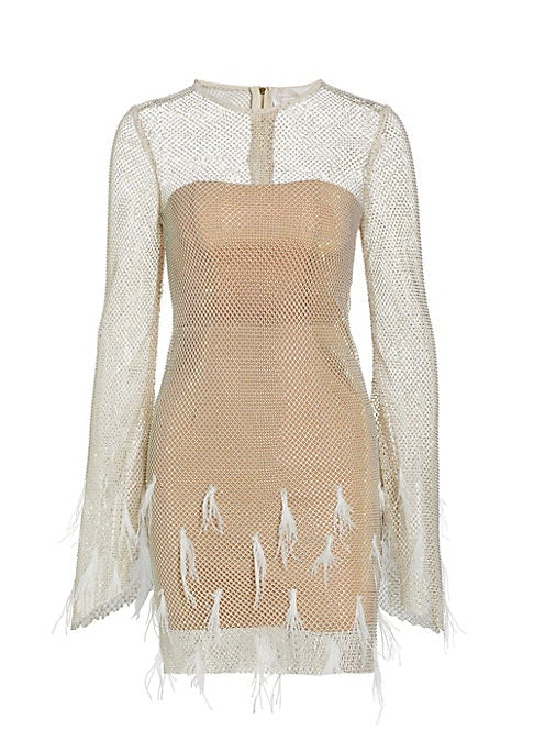 Feathered Sparkle Minidress