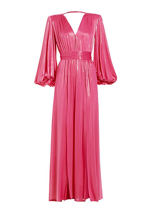 Chic Metallic Plunge Gown