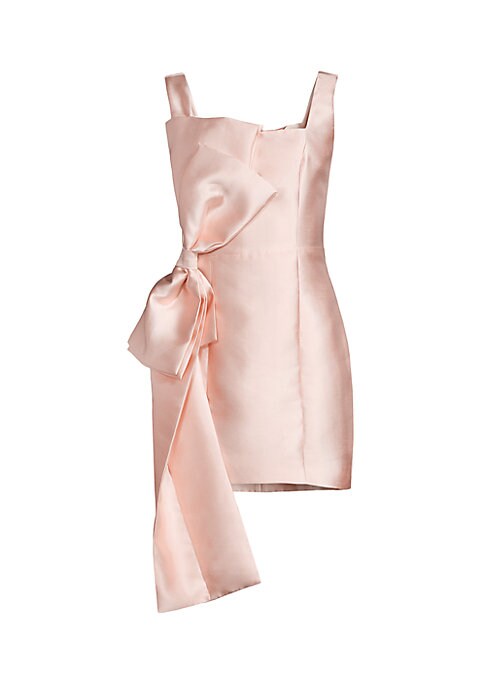 Bow-Embellished Satin Dress