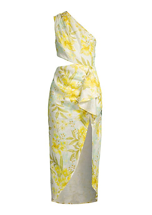 Floral One-Shoulder Midi Dress