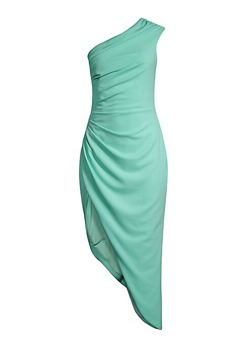 Draped Asymmetric Midi Dress