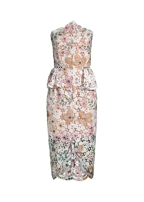 Lace Peplum Midi Elegance