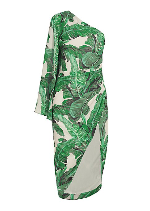 Tropical Slit Midi Dress