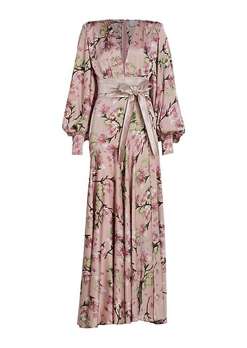 Floral Silhouette Evening Gown