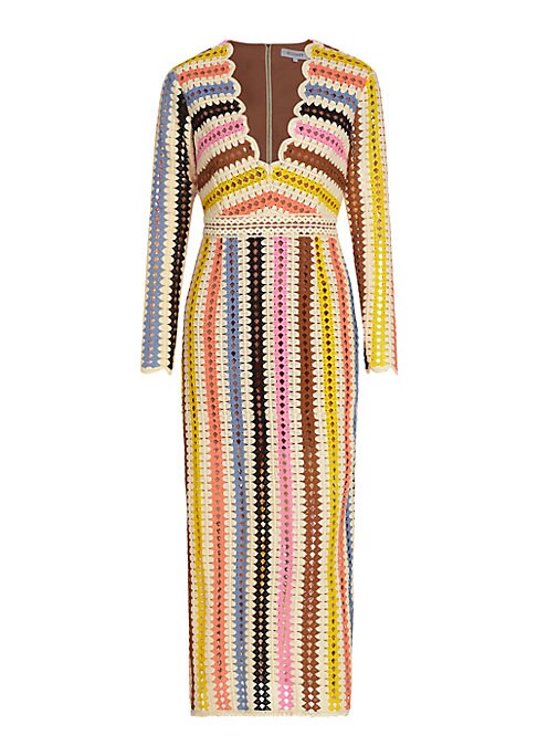 Striped Crochet Elegance Dress