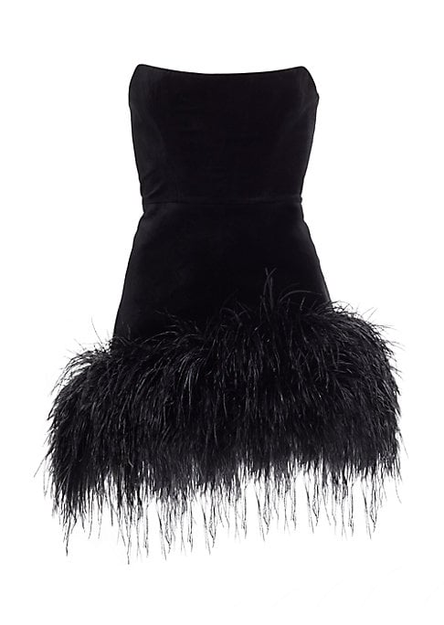 Velvet Feather Mini Dress