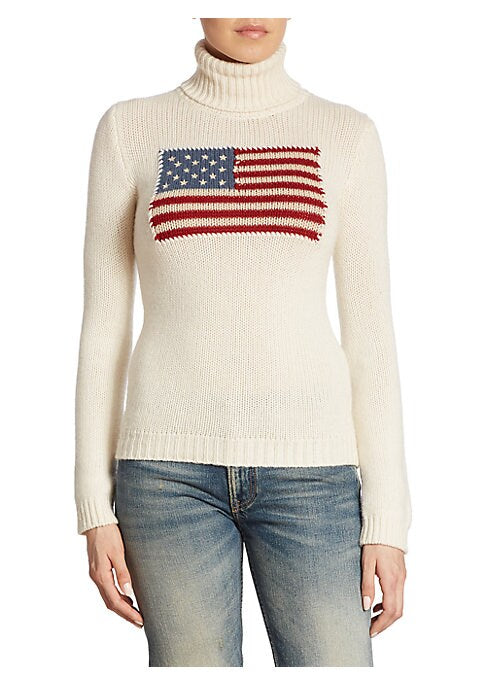 Flag Knit Turtleneck Sweater
