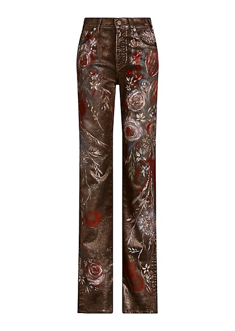 Gilded Floral High-Rise Jeans