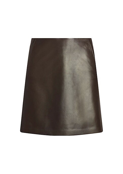 Chic Leather A-Line Skirt