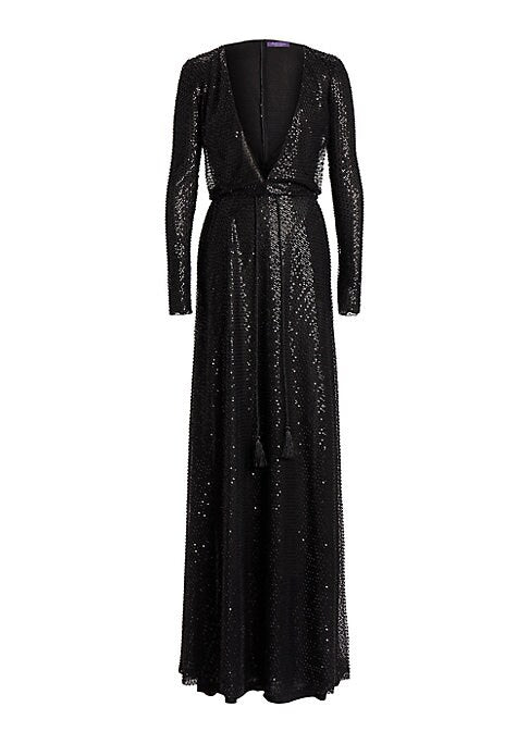 Glistening V-Neck Gown