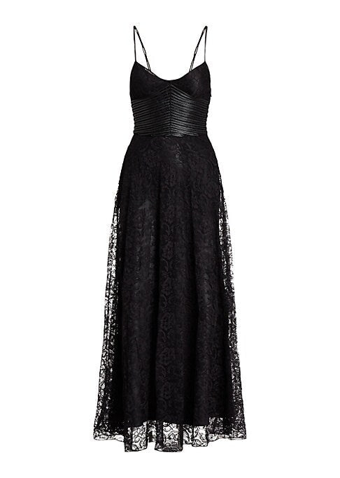 Lace & Leather Elegance Dress