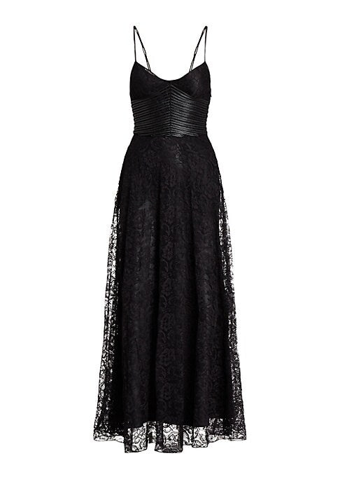 Lace & Leather Elegance Dress