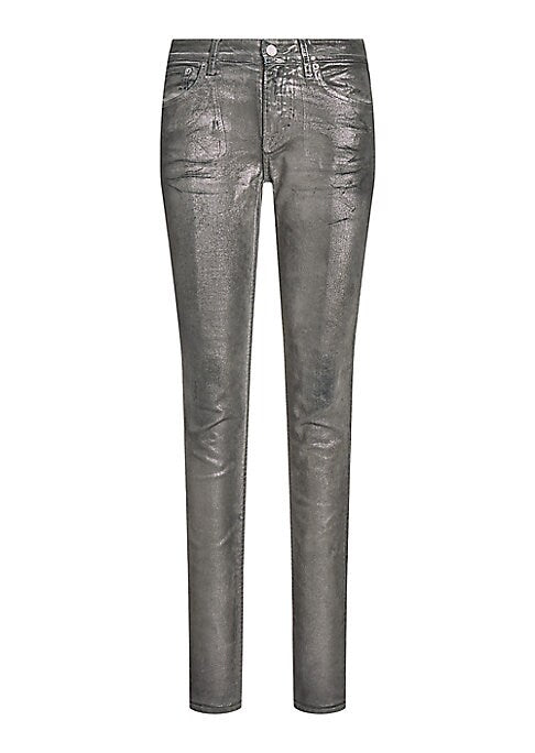 Metallic Slim-Fit Jeans