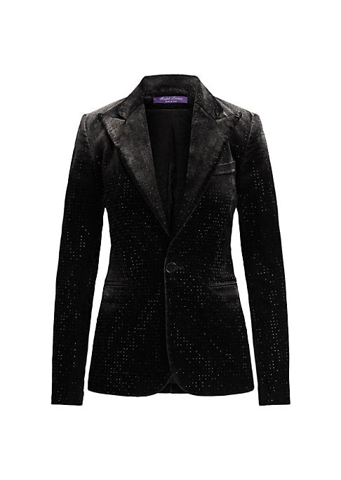 Chic Crystal Denim Blazer
