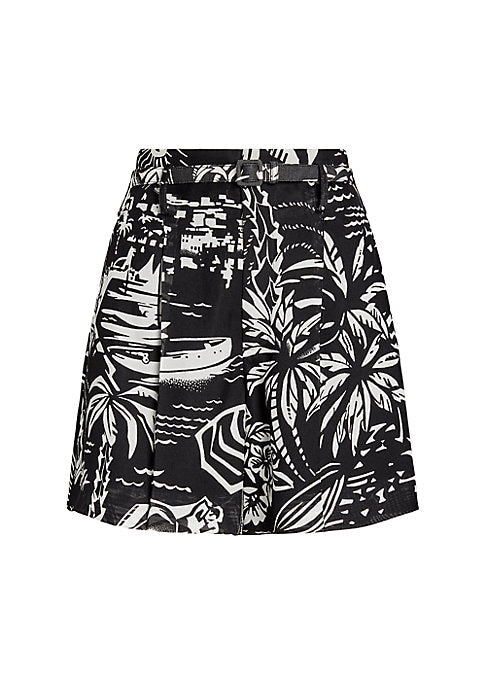 Silk Pleat Beach Shorts