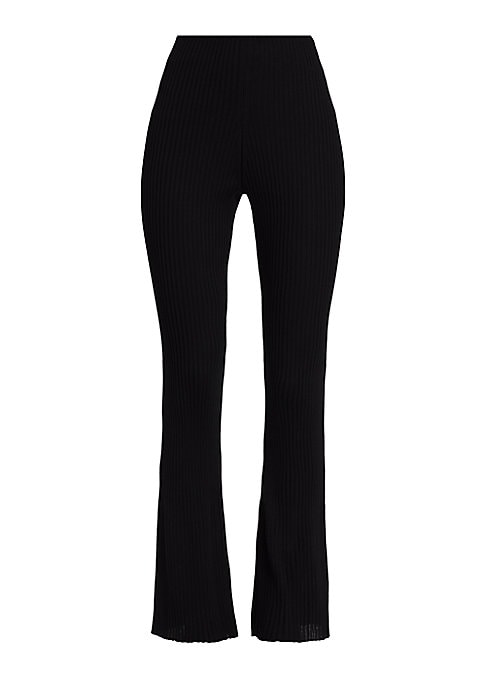 Ribbed Knit Flare Trousers