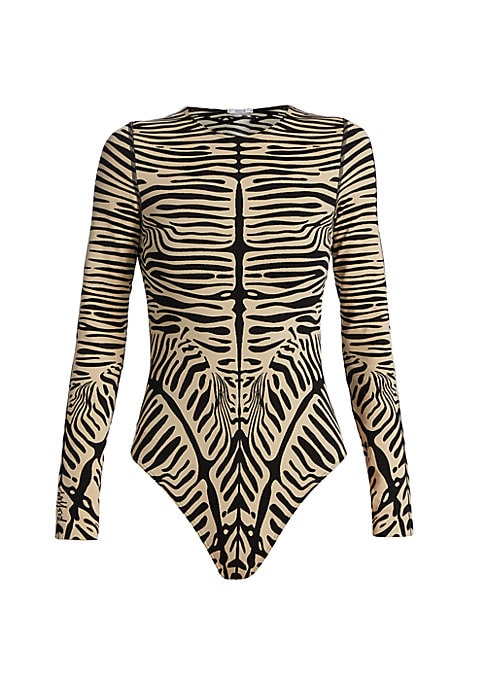 Zebra Print Long Sleeve Bodysuit