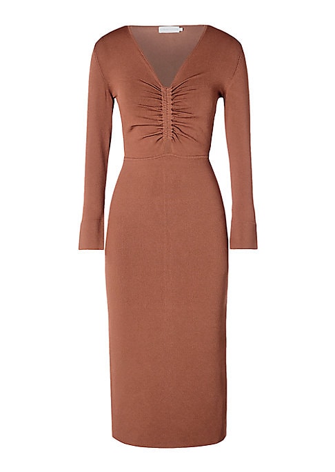 Elegant Ruching Midi Dress