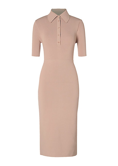 Textured Polo Midi Dress