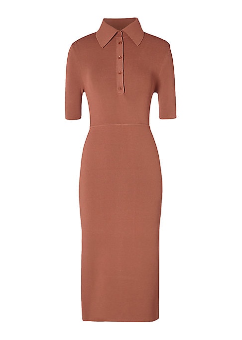 Textured Polo Midi Dress