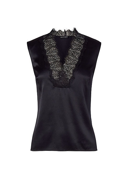 Lace Edged Silk Tank