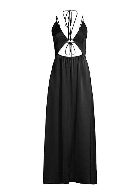 Silk Halter Maxi Dress