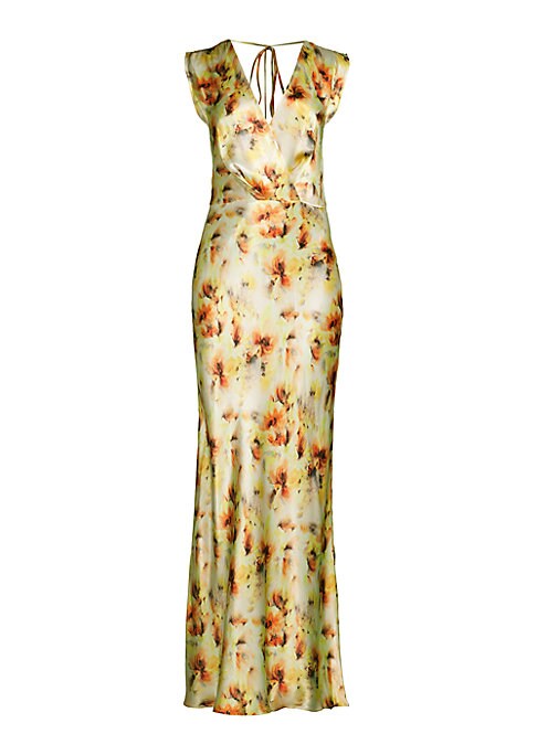 Charming Floral Satin Gown
