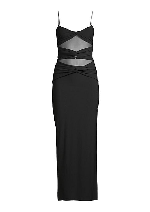 Twist & Mesh Maxi Dress