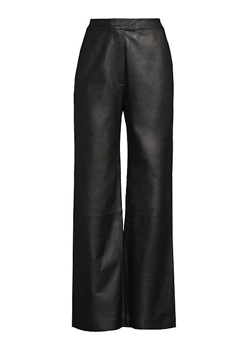 Sleek Leather Straight Pants