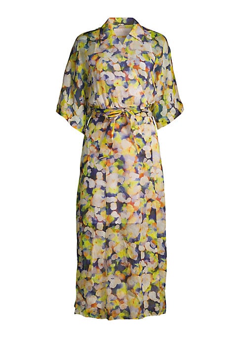 Floral Silk Wrap Dress