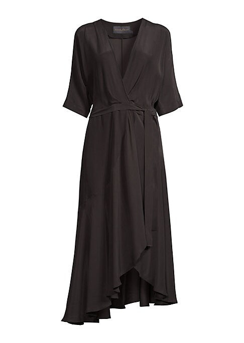 Satin Breeze Wrap Dress