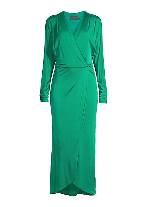 Silk Wrap Midi-Dress