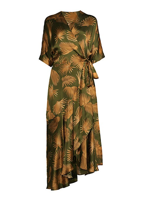 Tropical Silk Wrap Dress
