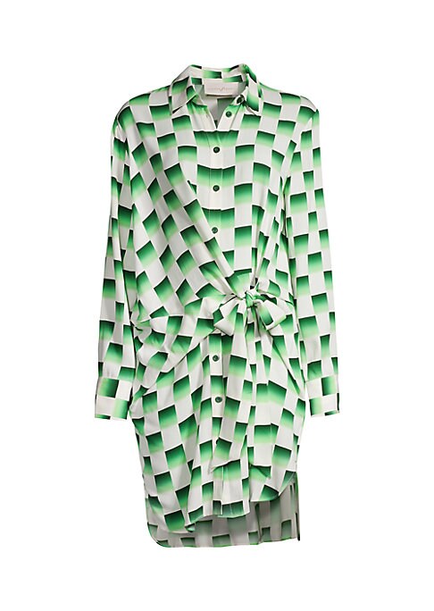 Chic Checkered Silk Dress