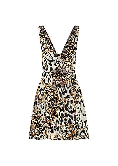 Silk Leopard Cut-Out Dress
