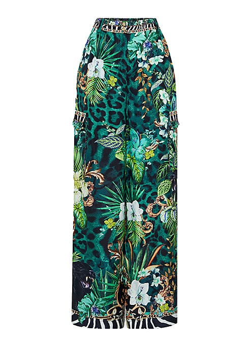 Tropical Silk Cargo Pants